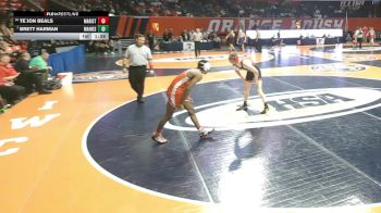 3A 132 lbs Champ. Round 1 - Brett Harman, Park Ridge (Maine South) vs Te`Jon Beals, Chicago (Marist)