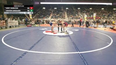 4A-144 lbs Quarterfinal - Ashton Leegaard, Thunder Basin vs Grey Hamilton, Evanston