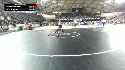 Girls 2A 115 lbs Quarterfinal - Lilly Hopkins, Orting (Girls) vs Berkeley Varick, W. F. West (Girls)