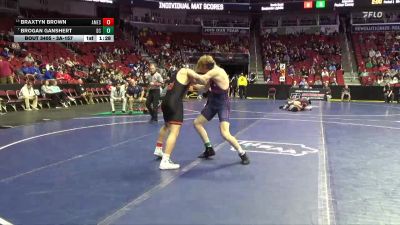 3A-157 lbs Cons. Round 3 - Braxtyn Brown, Ames vs Brogan Ganshert, Davenport Central