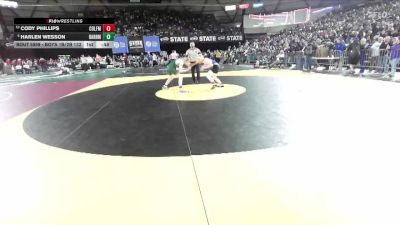 Boys 1B/2B 132 Cons. Round 3 - Cody Phillips, Colfax vs Harlen Wesson, Darrington