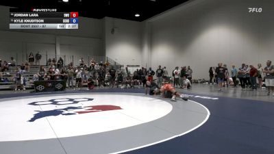 87 lbs Cons. Round 1 - Jordan Lara, 505 Wrestling Club vs Kyle Knudtson, Crook County High School Wrestling