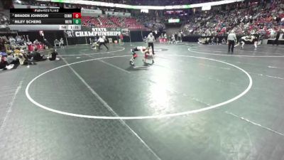 D3-120 lbs Quarterfinal - Braden Johnson, Cumberland vs Riley Scherg, Weyauwega-Fremont