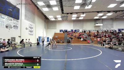 125 lbs Placement Matches (16 Team) - Fernando Becerra, San Joaquin Delta College vs Brandon Esparza, Santa Rosa Junior College