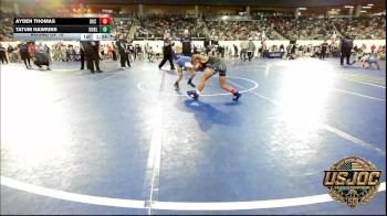 64 lbs Round Of 16 - Ayden Thomas, OKC Saints Wrestling vs Tatum Hawkins, Noble Takedown Club