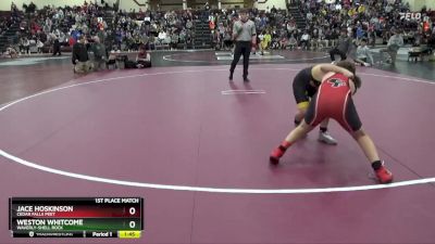 101-106A 1st Place Match - Weston Whitcome, Waverly-Shell Rock vs Jace Hoskinson, Cedar Falls Peet