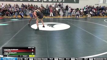 170 lbs Quarterfinal - Colton Durham, Scottsboro vs Fred Rowlett, Florence