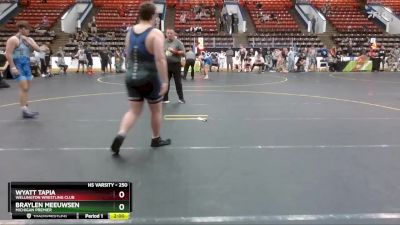 250 lbs Cons. Round 3 - Braylen Meeuwsen, Michigan Premier vs Wyatt Tapia, Wellington Wrestling Club