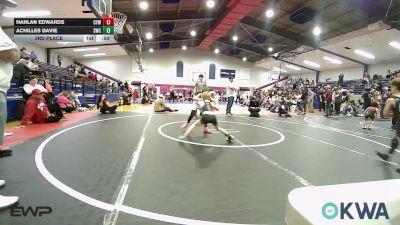 61 lbs 3rd Place - Harlan Edwards, Coweta Tiger Wrestling vs Achilles Davie, Salina Wrestling Club