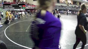 60-64 lbs Cons. Semi - Finleigh Obrien, Ansley-Litchfield Youth Wrestling vs Hailey Owen, Nebraska City Wrestling Club - Girls