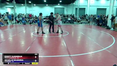 250 lbs Placement Matches (8 Team) - Emmitt Summerlin, Pennsylvania Blue vs Nicholas Balbuena, California