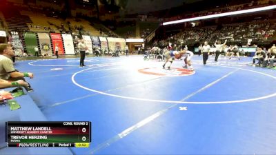 285 Class 1 lbs Cons. Round 2 - Matthew Landell, University Academy Charter vs Trevor Herzing, Fatima