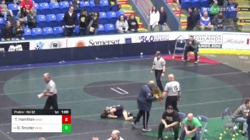 87 lbs Prelim - Rd 32 - Tanner Hamilton, Grove City vs Dominic Snyder, General McLane