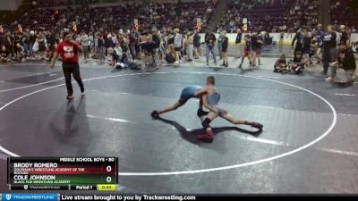 80 lbs Cons. Round 4 - Cole Johnson, Black Fox Wrestling Academy vs Brody Romero, Goldman`s Wrestling Academy Of The Rockies