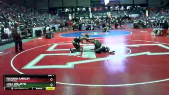 7 lbs Quarterfinal - Cole Williams, South Forsyth vs Richard Ransom, Collins Hill