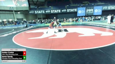 140 lbs Cons. Sub-semis - Kaiden Coates, Twin City Wrestling Club vs Aaron Gandy, Ferndale Force Wrestling Club