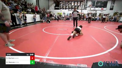 67 lbs Consi Of 4 - Sean Barton, Warrior Wrestling Club vs Brayden Reeves, Wyandotte Youth Wrestling