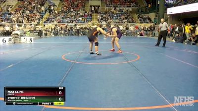 285 lbs Champ. Round 1 - Max Cline, Oakes vs Porter Johnson, Harvey-Wells County
