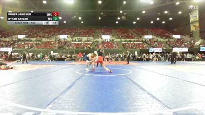130 lbs Cons. Round 4 - Ruger Arneson, Snake River Wrestling Club vs Ryker Sayler, Thermopolis Wrestling Club
