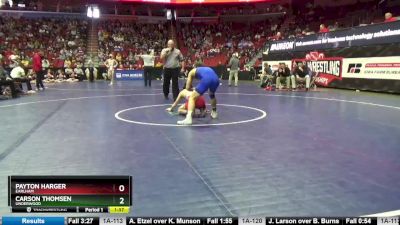 1A-126 lbs Cons. Round 4 - Payton Harger, Earlham vs Carson Thomsen, Underwood