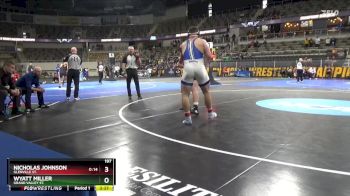 197 lbs 5th Place Match - Wyatt Miller, Grand Valley St. vs Nicholas Johnson, Glenville St.