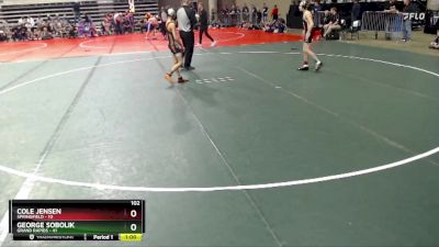 102 lbs Quarterfinals (8 Team) - Cole Jensen, Springfield vs George Sobolik, Grand Rapids