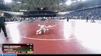 150 lbs Cons. Semi - Wyatt Dye, Camas Wrestling Club vs Wyatt Weatherman, Cashmere Wrestling Club