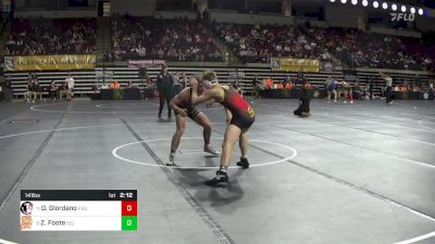 141 lbs Round Of 16 - Dominic Giordano, Florida State vs Zachary Foote, Iowa State WC