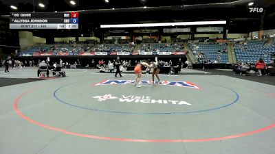 160 lbs Quarterfinal - Allyssa Johnson, Central Methodist vs Bo Geibe, Indiana Tech