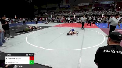 57 lbs Quarterfinal - Kross Weatherly, Dumas WC vs Garrison Overton, Athlos Wrestling