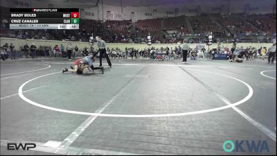 73 lbs Consi Of 4 - Brady Boles, Mustang Bronco Wrestling Club vs Cruz Canales, Claremore Wrestling Club