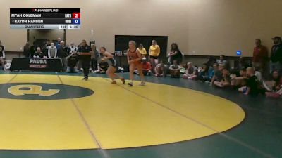 130-135 lbs Quarters - Myah Coleman, Haines Trained vs Kaydn Hansen, USA Wrestling Maine