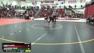 100 lbs Semifinal - Jaedyn Lemon, Clinton vs Jacqueline Wilke, Central DeWitt