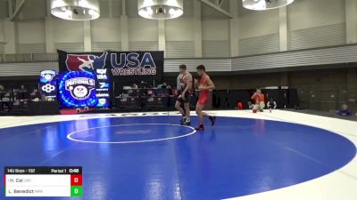 14U Boys - 132 lbs Cons. Round 4 - Haolong Cai, Legacy Wrestling Club vs Luke Benedict, Ragin Raisins Wrestling