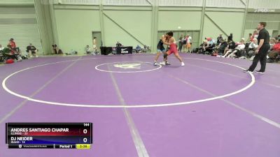 144 lbs Placement Matches (8 Team) - Andres Santiago Chaparro Urrego, Illinois vs DJ Neider, Idaho