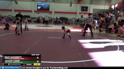 55 lbs Quarterfinal - Hudson Coker, Gulf Coast Wrestling Club vs Riley Hackerott, Tuscaloosa Takedown Titans