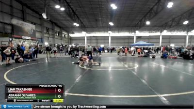 80 lbs Champ. Round 2 - Liam Takashige, New Plymouth vs Abrahm Olivares, Mountain Home Junior High