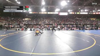 6A 106 lbs Semifinal - Tristan Mendenhall, Post Falls vs Mason Emerson, Meridian