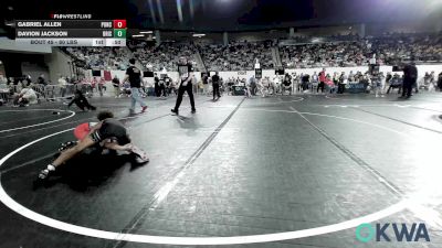 80 lbs Consi Of 16 #2 - Gabriel Allen, Ponca City Wildcat Wrestling vs Davion Jackson, Bristow Elementary Wrestling Club