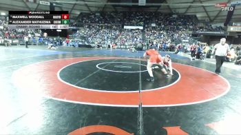 Boys 2A 144 lbs Champ. Round 1 - Maxwell Woodall, Marysville Pilchuck vs Alexander Mathuzima, W. F. West