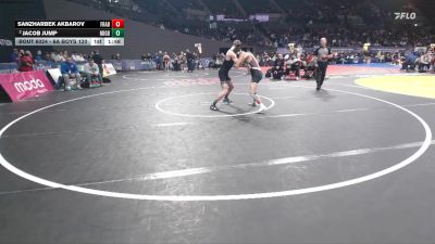 6A Boys 120 lbs Champ. Round 1 - Sanzharbek Akbarov, Franklin Boys vs Jacob Jump, Newberg Boys