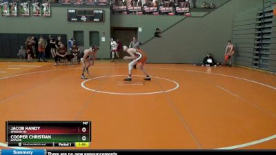 147 lbs Championship Bracket - Jacob Handy, Grissom Hs vs Cooper Christian, Hoover