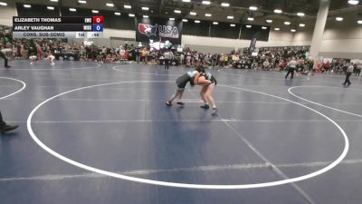 130 lbs Cons. Sub-semis - Elizabeth Thomas, Edwardsville Wrestling Club vs Arley Vaughan, Wisconsin