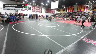 285 lbs Quarterfinal - Robert Crowe, South Torrance vs Martin Gonzales, Western