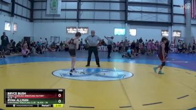 100 lbs Placement (4 Team) - Ryan Allman, DARKHORSE WRESTLING CLUB - BLACK vs Bryce Bush, NORTH CAROLINA WRESTLING FACTORY - BLUE