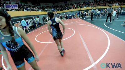 97/102 lbs 3rd Place - Reyna Baeza, Woodward Youth Wrestling vs Riane Robinette, Little Axe Takedown Club