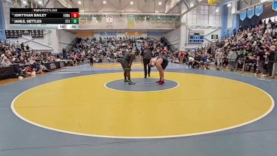 285 lbs 5th Place Match - Jahlil Settles, St Georges Tech HS vs Jonythan Bailey, First State Military Academy