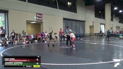 75 lbs 2nd Wrestleback (16 Team) - Colt Eizel, North Desoto Wrestling Academy vs Andrew Sanford, Williamson County WC