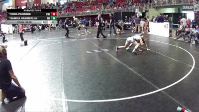 101 lbs Cons. Semi - Cora Pankoke, Centennial Wrestling Club vs Samiya Hammerlun, O`Neill Leprechaun Wrestling