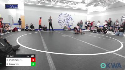 96/100 lbs Rr Rnd 1 - Brodee Bryan (100), Shelton Wrestling Academy vs Brayleigh Cooper, Tecumseh Youth Wrestling